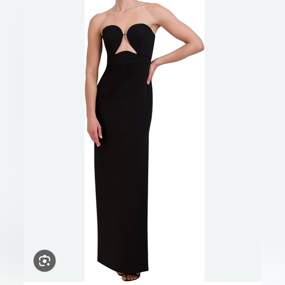 BCBGMaxAzria Black Strapless Gown - Picture 2 of 6